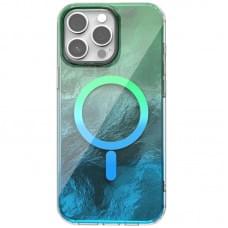 Чохол TPU Shiny Mountain (MagFit) для Apple iPhone 15 Pro Max (6.7") Green / Blue