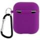 Силіконовий футляр з мікрофіброю для навушників Airpods 1/2 Фіолетовий / Grape