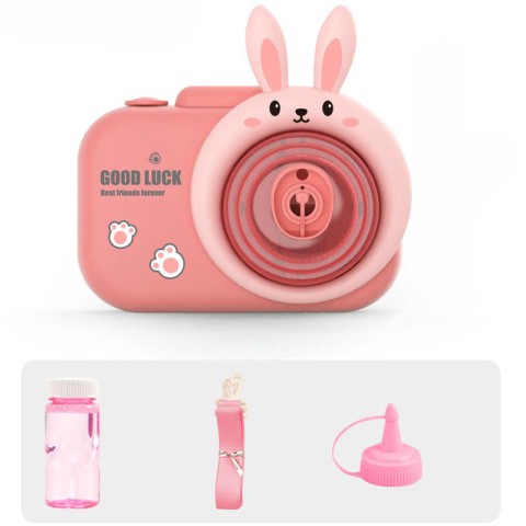 Фотокамера-генератор мильних бульбашок 9996 Children's camera Rabbit / Pink