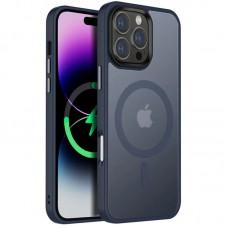 TPU+PC чохол Metal Buttons with MagSafe Colorful для Apple iPhone 16 Pro (6.3") Синій
