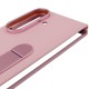 Шкіряний чохол Leather Case (AAA) with stand для Samsung Galaxy Z Fold7 Pink