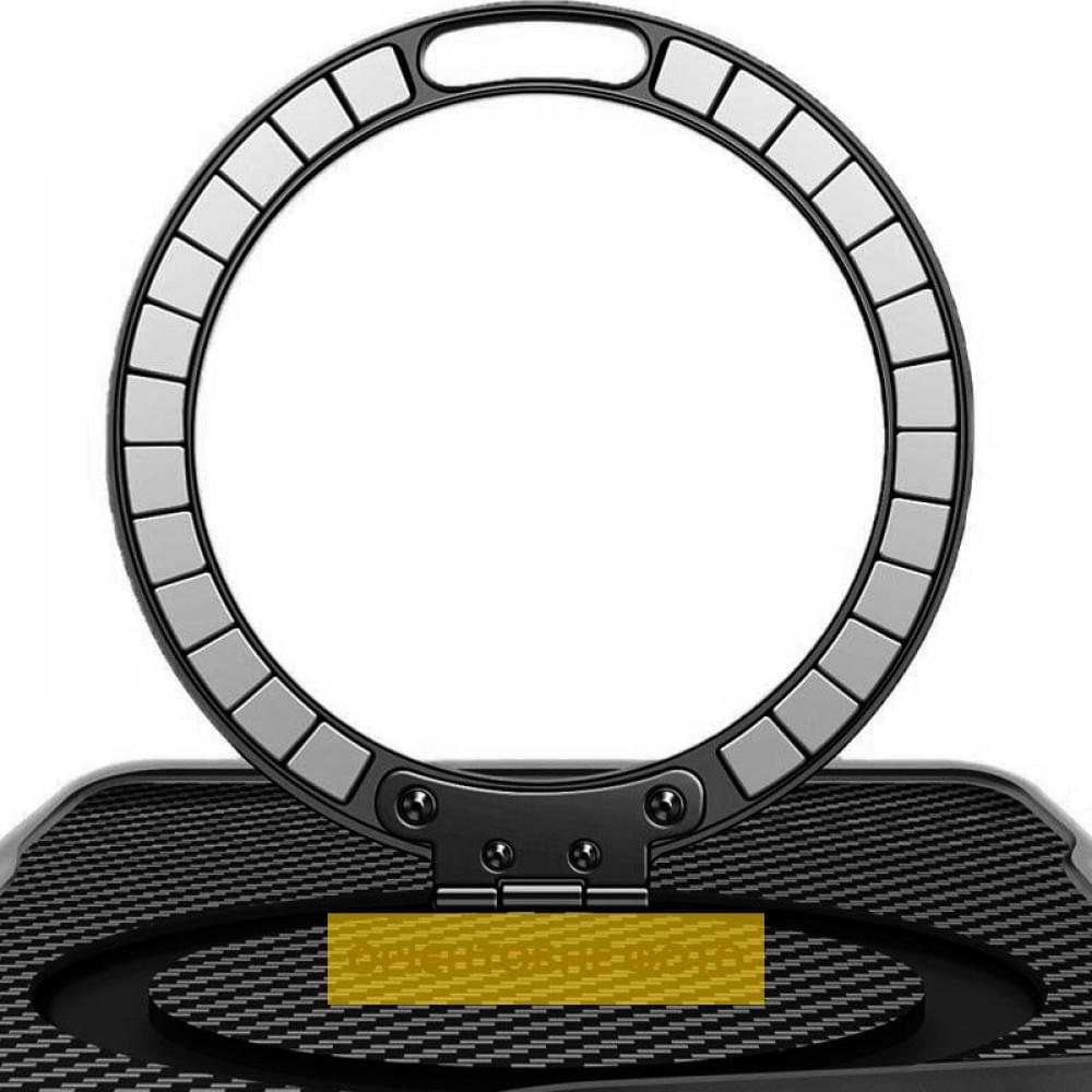 TPU+PC чохол Metal Buttons with MagSafe Carbon Ring для Apple iPhone 17 (6.3") Чорний