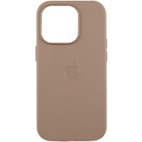 Шкіряний чохол Leather Case (AAA) with MagSafe and Animation для Apple iPhone 16 Pro (6.3") Taupe