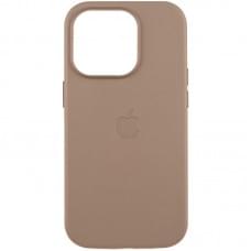Шкіряний чохол Leather Case (AAA) with MagSafe and Animation для Apple iPhone 16 Pro (6.3") Taupe