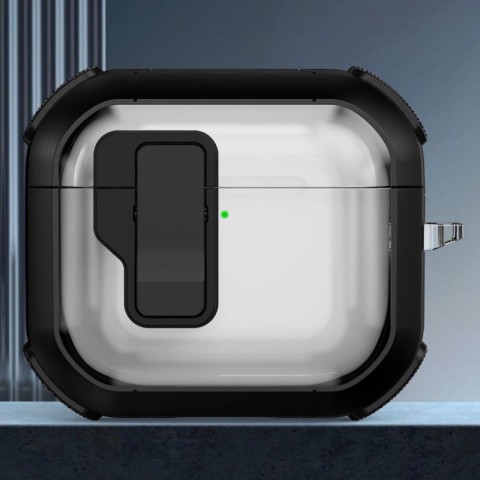 Футляр протиударний Locking Button для навушників Airpods 3 Black