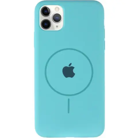 Чохол Silicone Case Full Protective (AA) with MagSafe для Apple iPhone 11 Pro Max (6.5") Бірюзовий / Marine Green