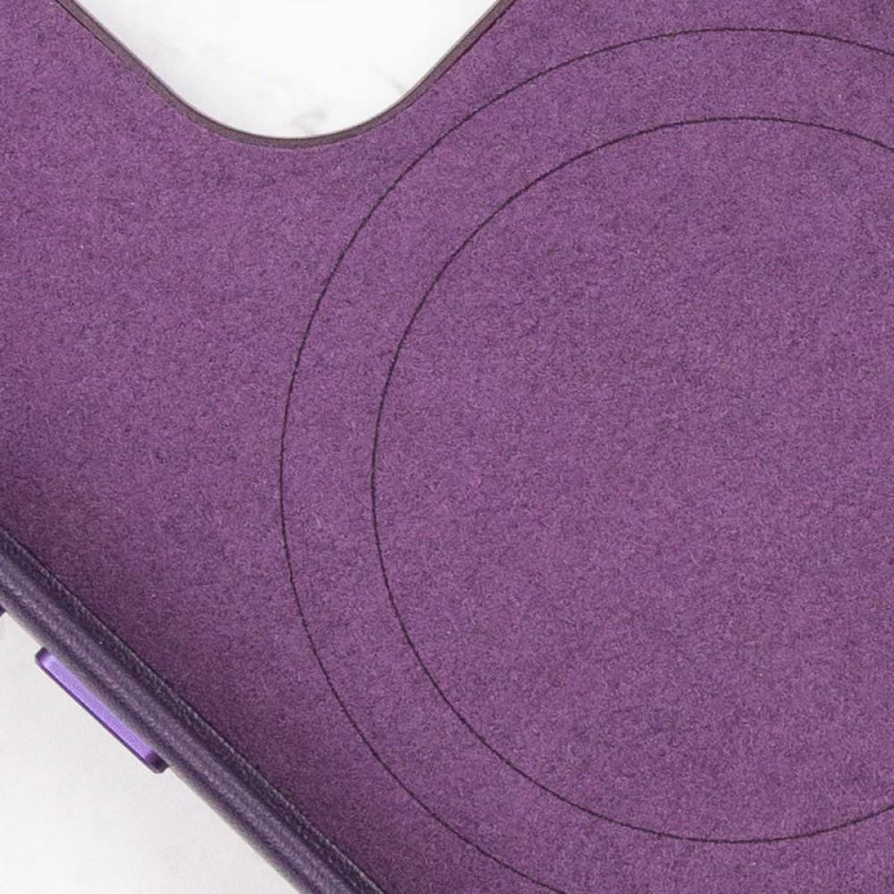 Шкіряний чохол Leather Case (AAA) with MagSafe and Animation для Apple iPhone 14 (6.1") Deep Violet