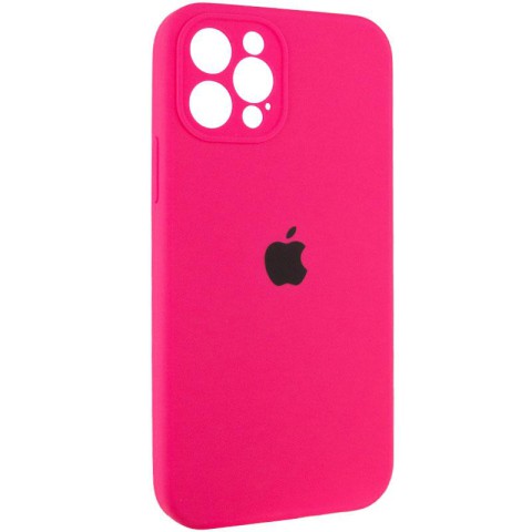 Чохол Silicone Case Full Camera Protective (AA) для Apple iPhone 12 Pro Max (6.7") Рожевий / Barbie pink