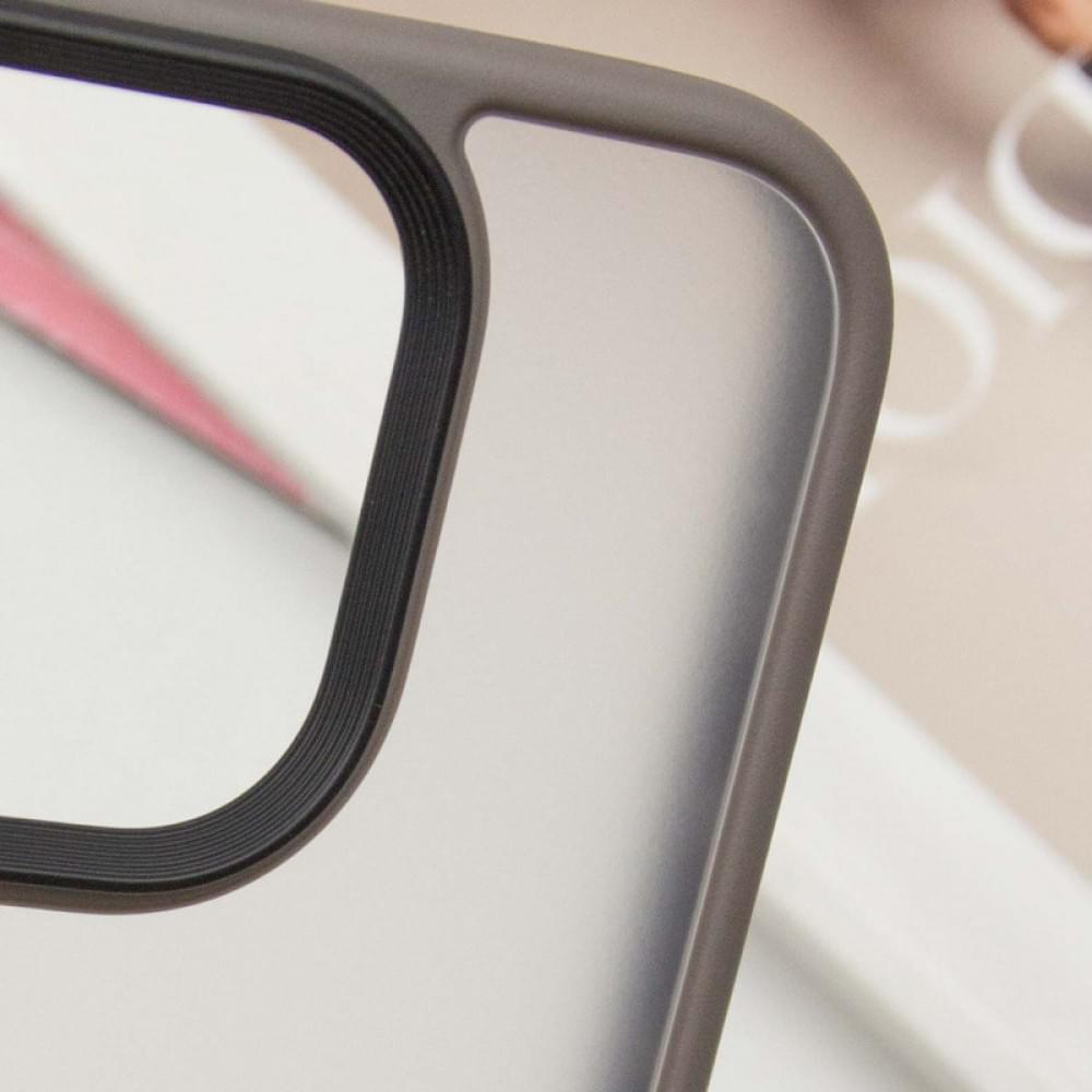 TPU+PC чохол Metal Buttons для Apple iPhone 16 Pro (6.3") Сірий