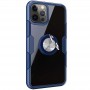 TPU+PC чохол Deen CrystalRing for Magnet (opp) для Apple iPhone 12 Pro / 12 (6.1") Безбарвний / Темно-синій