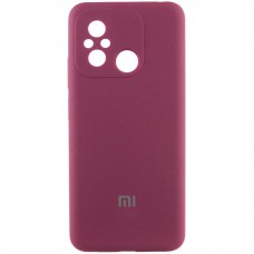 Чохол Silicone Cover Lakshmi Full Camera (AAA) with Logo для Xiaomi Redmi 12C Бордовий / Plum