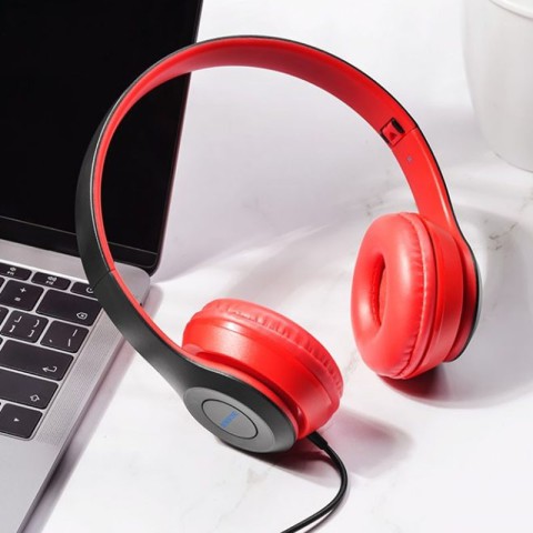 Накладні навушники Borofone BO5 (3.5mm/1.2m) Червоний