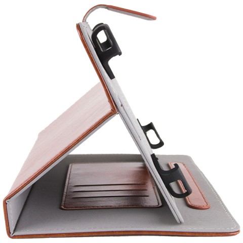 Універсальний шкіряний чохол-книжка для планшета 9-10" Коричневий