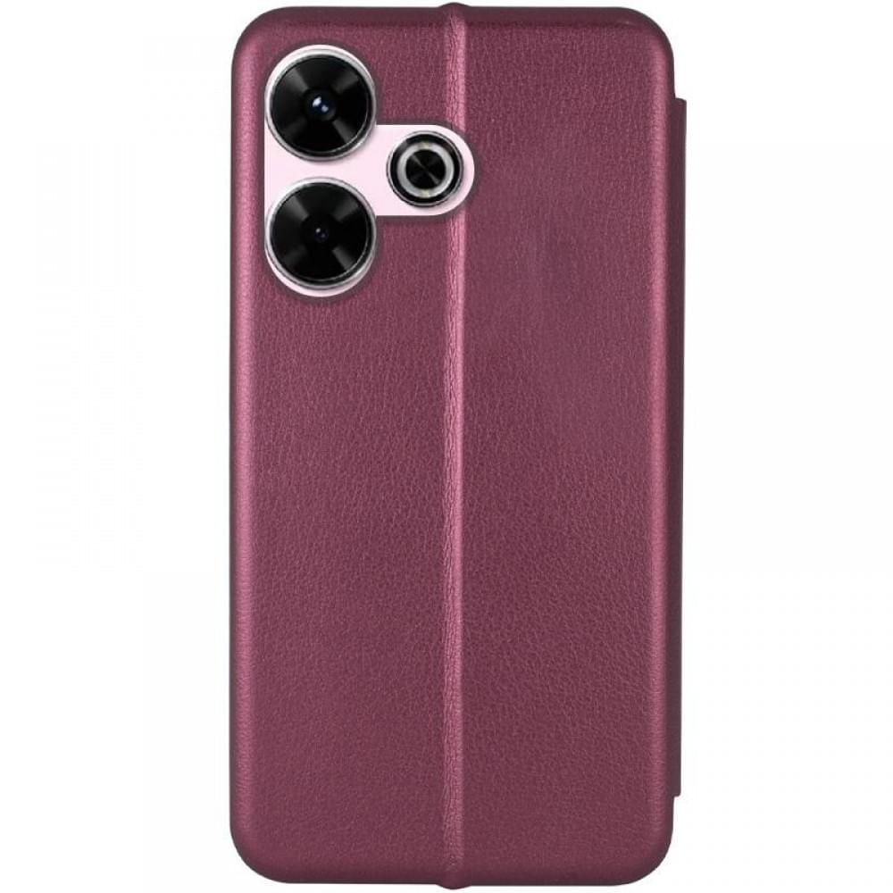 Шкіряний чохол-книжка Classy для Xiaomi Redmi 13 4G / Poco M6 4G Бордовий