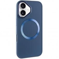 TPU чохол Bonbon Metal Style with MagSafe для Apple iPhone 16 (6.1") Синій / Cosmos Blue