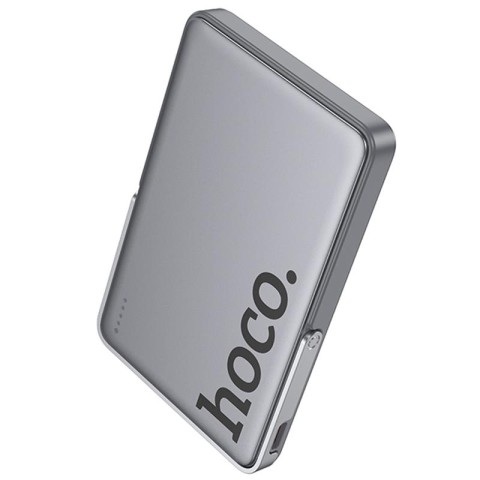 Портативний ЗП Power Bank Hoco Q36 Sunlight magnetic suction+holder PD20W з БЗП 5000 mAh Metal grey