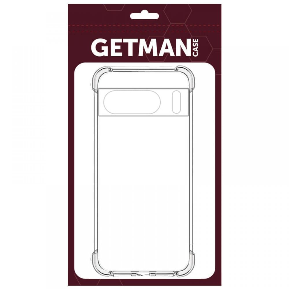 TPU чохол GETMAN Ease logo посилені кути Full Camera для Google Pixel 8 Pro Безбарвний (прозорий)
