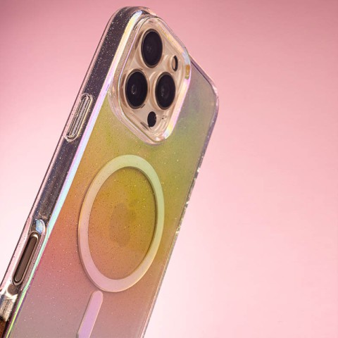 Чохол TPU Galaxy Sparkle (MagFit) для Apple iPhone 16 Pro (6.3") Chroma+Glitter