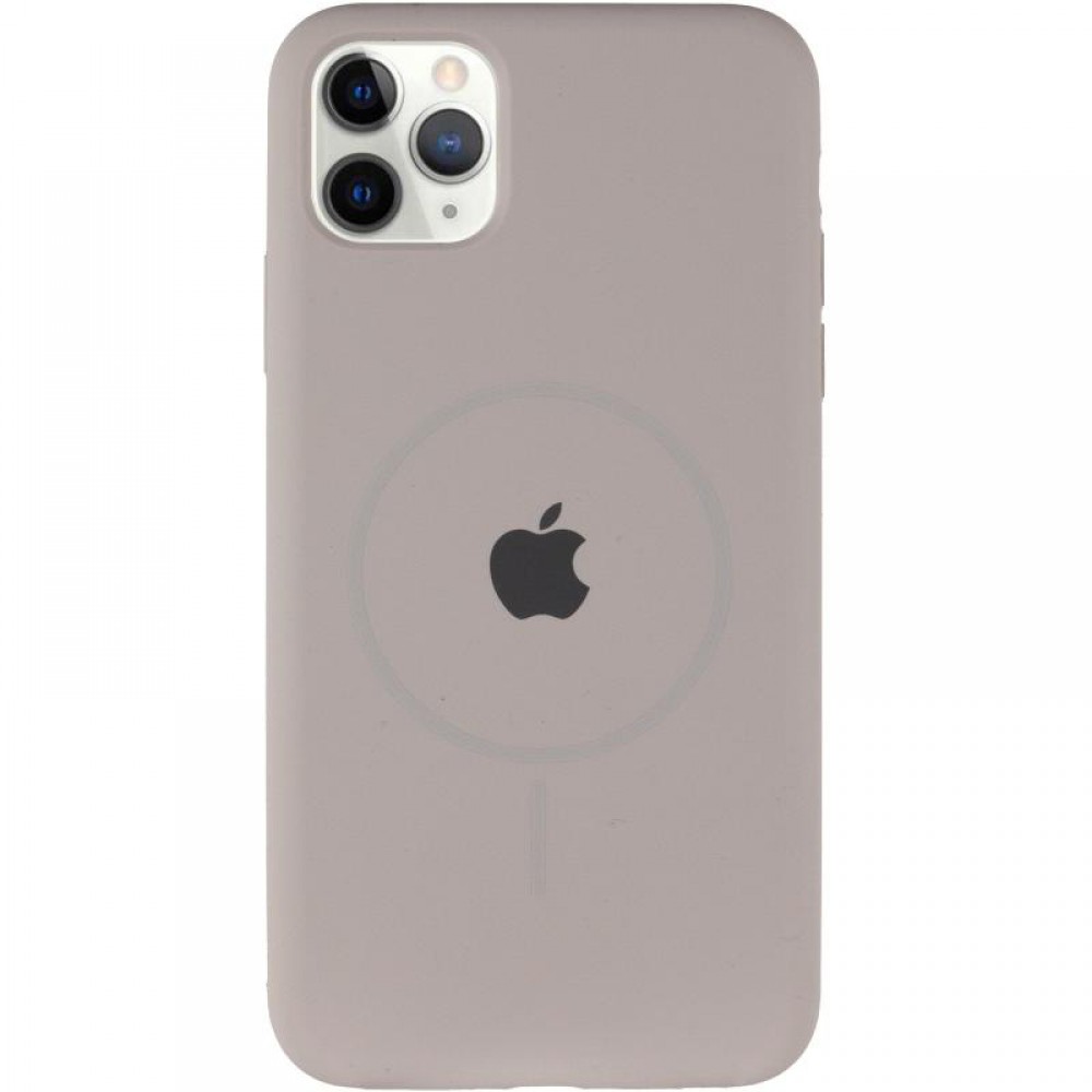 Чохол Silicone Case Full Protective (AA) with MagSafe для Apple iPhone 11 Pro Max (6.5") Сірий / Light Grey
