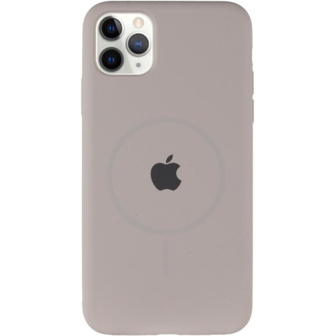 Чохол Silicone Case Full Protective (AA) with MagSafe для Apple iPhone 11 Pro Max (6.5") Сірий / Light Grey