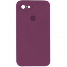 Чохол Silicone Case Square Full Camera Protective (AA) для Apple iPhone 6/6s (4.7") Бордовий / Maroon