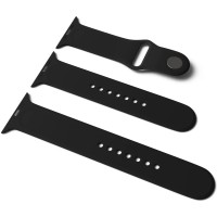Силіконовий ремінець для Apple Watch Sport Band 38/40/41/42mm(ser.10) (S/M & M/L) 3pcs Чорний / Black