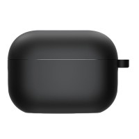 Силіконовий футляр з мікрофіброю для навушників Airpods 4 Чорний / Black
