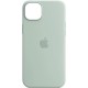 Чохол Silicone case (AAA) with Magsafe and Animation для Apple iPhone 14 (6.1") Бірюзовий / Succulent