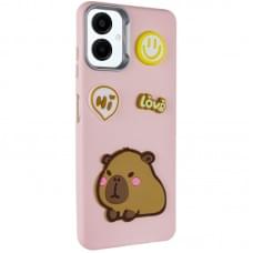 Чохол TPU Leather Toys для Samsung Galaxy A06 Capybara / Pink
