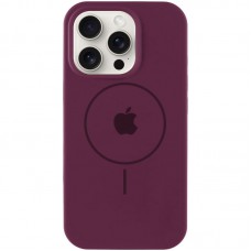 Чохол Silicone Case Full Protective (AA) with MagSafe для Apple iPhone 16 Pro Max (6.9") Бордовий / Plum