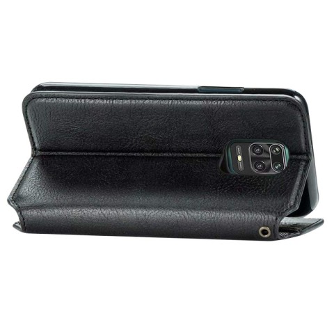 Шкіряний чохол-книжка GETMAN Cubic (PU) для Xiaomi Redmi Note 9s / Note 9 Pro / Note 9 Pro Max Чорний