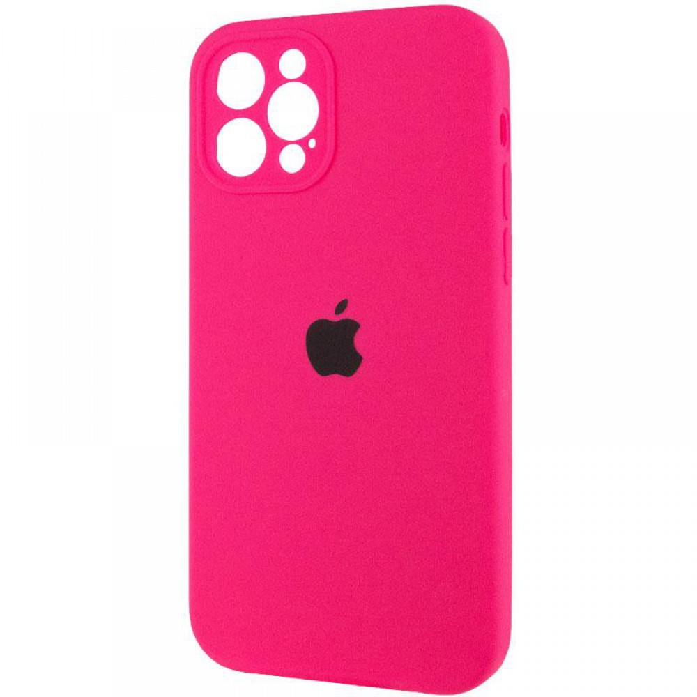 Чохол Silicone Case Full Camera Protective (AA) для Apple iPhone 12 Pro Max (6.7") Рожевий / Barbie pink