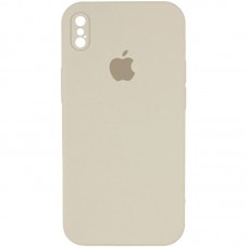 Чохол Silicone Case Square Full Camera Protective (AA) для Apple iPhone XS Max (6.5") Бежевий / Antigue White