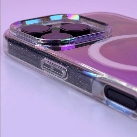 Чохол TPU Galaxy Sparkle (MagFit) для Apple iPhone 16 Pro (6.3") Chroma+Glitter