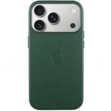 Чохол шкіряний Leather Case (AA) with MagSafe and Animation для Apple iPhone 17 Pro Max (6.9") Forest Green