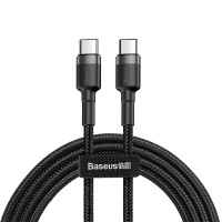 Дата кабель Baseus Cafule Type-C to Type-C Cable PD 2.0 60W (2m) (CATKLF-H) Чорний / Сірий