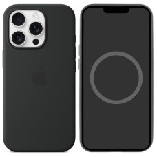 Чохол Silicone case (AAA) with Magsafe and Animation для Apple iPhone 16 Pro (6.3") Black