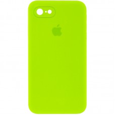 Чохол Silicone Case Square Full Camera Protective (AA) для Apple iPhone 6/6s (4.7") Салатовий / Neon green