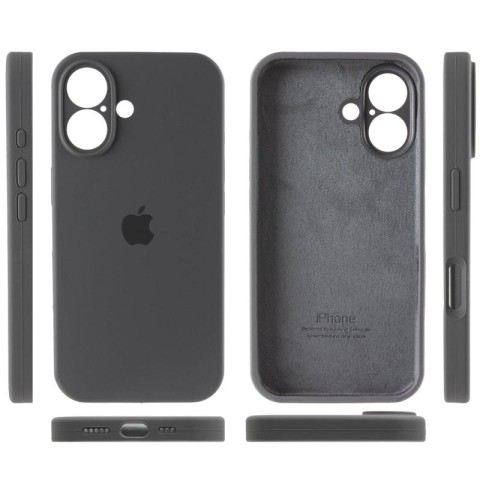 Чохол Silicone Case Full Camera Protective (AA) для Apple iPhone 16 (6.1") Сірий / Dark Gray