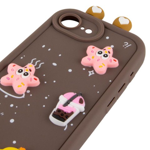 Чохол TPU Toys Case with Ears для Apple iPhone 16e / 17e (6.1") Brown