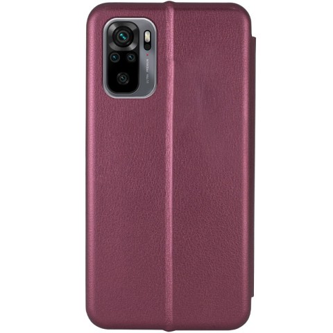 Шкіряний чохол-книжка Classy для Xiaomi Redmi Note 10 / Note 10s / Poco M5s Бордовий