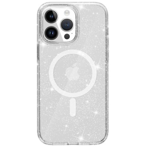 Чохол TPU Galaxy Sparkle (MagFit) для Apple iPhone 12 Pro Max (6.7") Clear+Glitter
