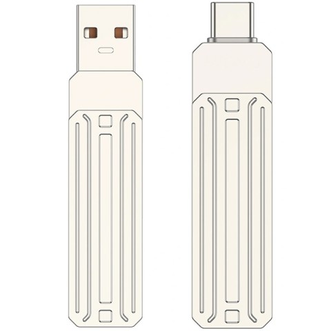 Флеш-накопичувач WIWU Wi-FD001 3in1 (USB-A/C/L) USB 3.0 — 256GB Silver