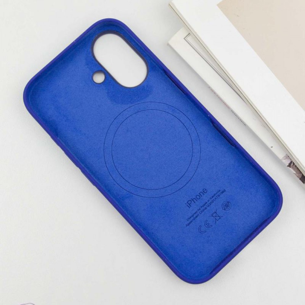 Чохол Silicone case (AAA) with Magsafe and Animation (button) для Apple iPhone 16 Plus (6.7") Ultramarine