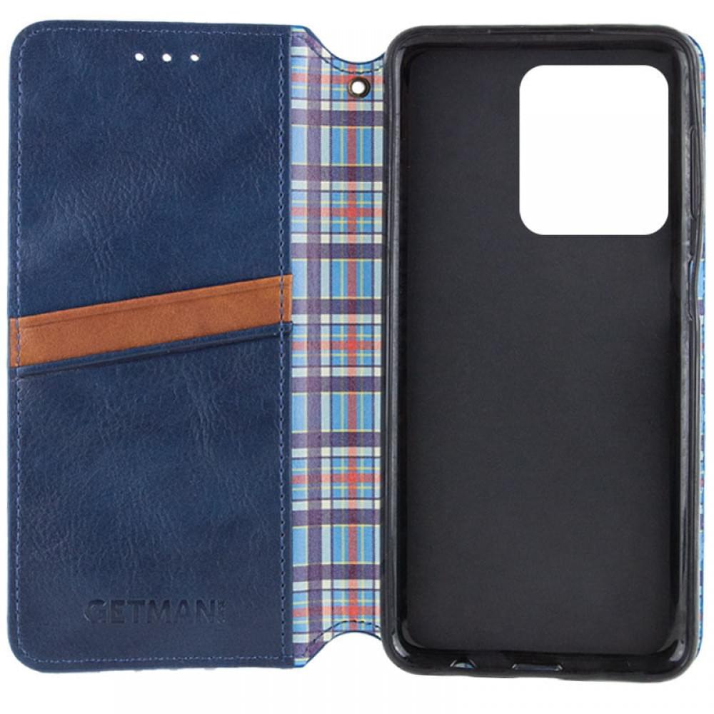 Шкіряний чохол-книжка GETMAN Cubic (PU) для Motorola Moto G75 5G Синій