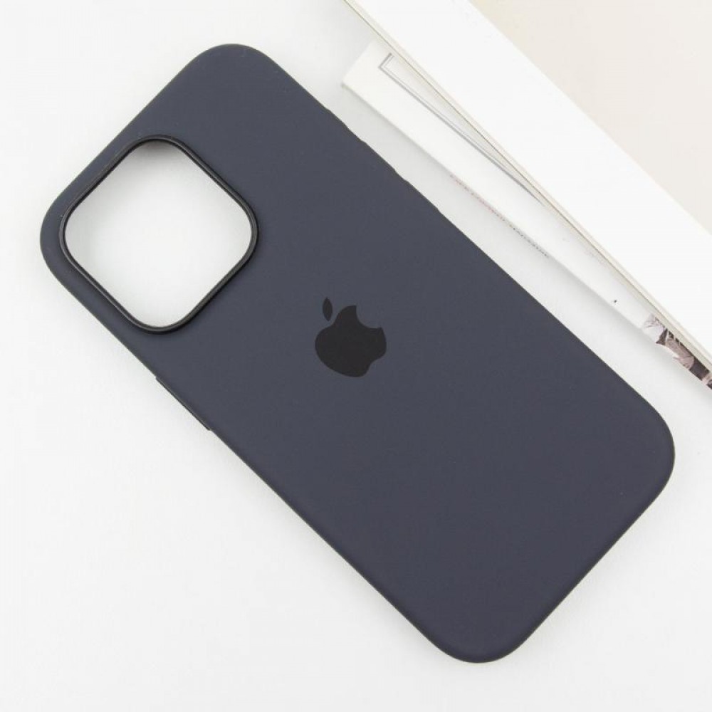 Чохол Silicone case (AAA) with Magsafe and Animation (button) для Apple iPhone 16 Pro (6.3") Black
