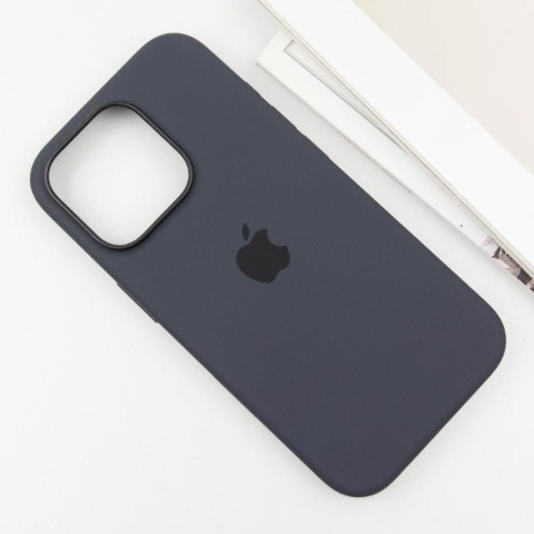 Чохол Silicone case (AAA) with Magsafe and Animation (button) для Apple iPhone 16 Pro (6.3") Black
