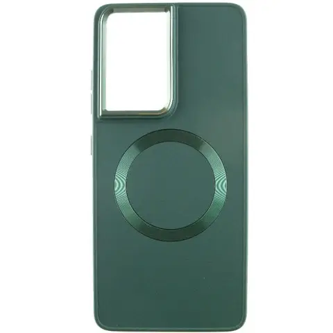 TPU чохол Bonbon Metal Style with MagSafe для Samsung Galaxy S24 Ultra Зелений / Army Green