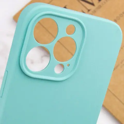 Чохол Silicone Case Full Camera Protective (AA) NO LOGO для Apple iPhone 16 Pro (6.3") Бірюзовий / Marine Green