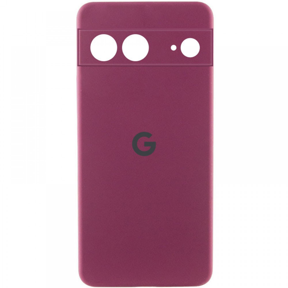 Чохол Silicone Cover Lakshmi Full Camera (AAA) with Logo для Google Pixel 7 Бордовий / Plum